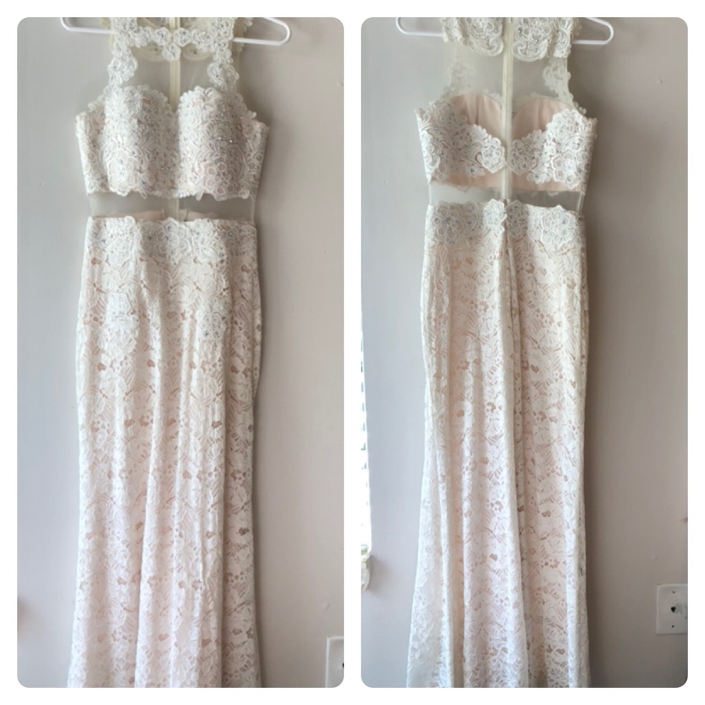 David’s Bridal Prom Dress White 4